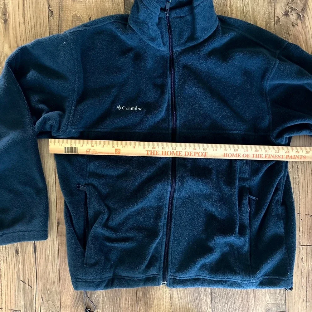 Columbia Sportswear Company Fleece Jacket Men's Large Blue Mock Neck Full Zip